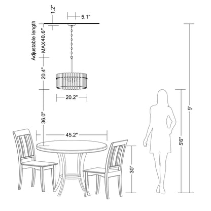 Lustre en cristal Casandra à 5 lumières