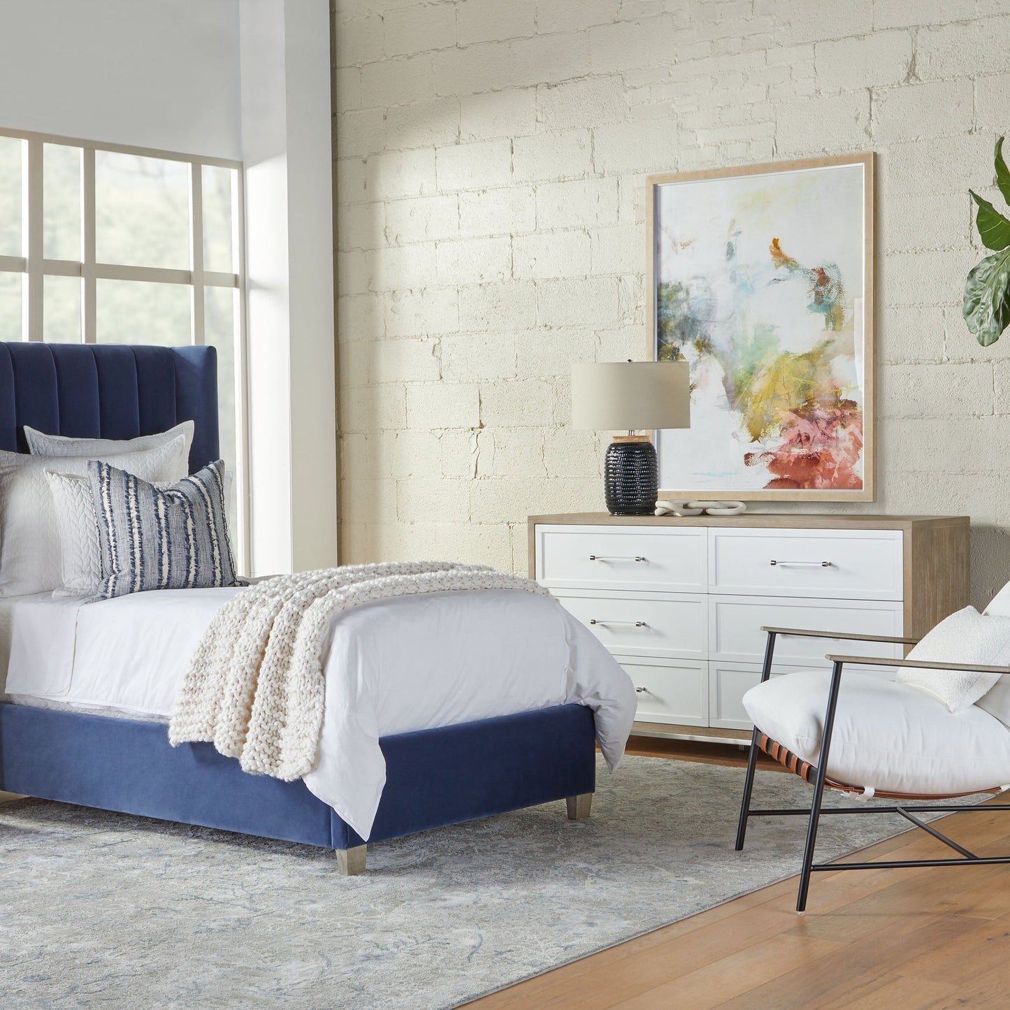 Lit simple Chandler - Bleu denim