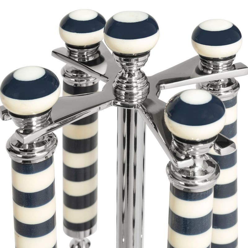 Ensemble d'ustensiles de bar Chrissy – Noir et blanc, lot de 4 avec support