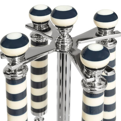 Ensemble d'ustensiles de bar Chrissy – Noir et blanc, lot de 4 avec support