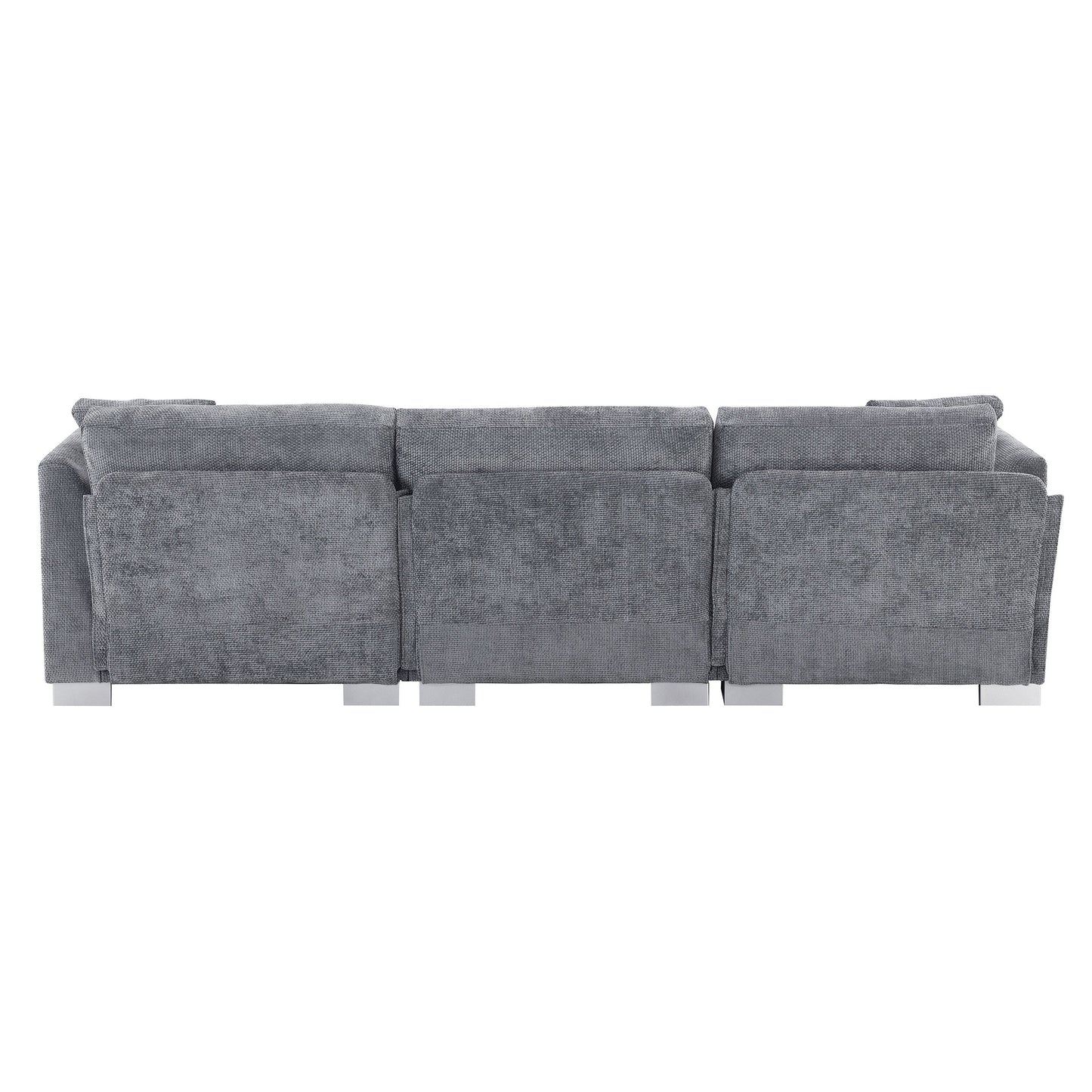 Canapé sectionnel Cloud, ensemble de canapés de luxe en forme de L avec 2 oreillers gratuits, mobilier d'intérieur 4 places en chenille avec méridienne surdimensionnée