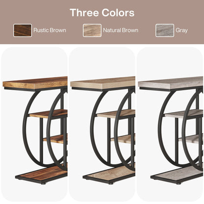 Console d'entrée, table de canapé industrielle à 4 niveaux derrière le canapé