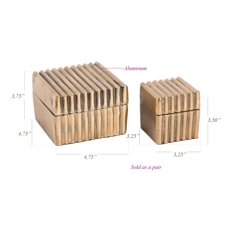 Coffret décoratif Curtis – Or et argent, lot de 2