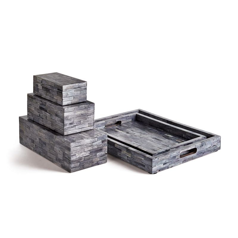 Coffret décoratif Derek – Gris, lot de 3