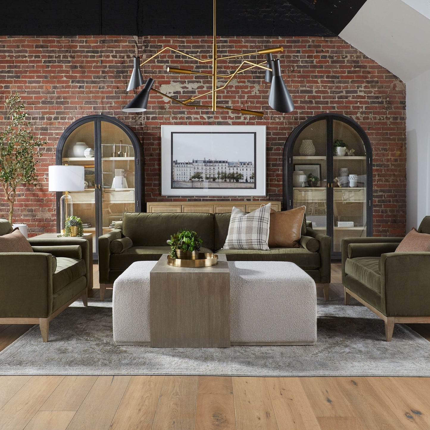 Table basse rembourrée à queue d'aronde