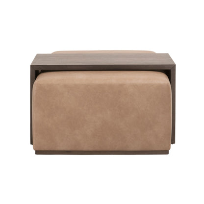 Table basse rembourrée à queue d'aronde