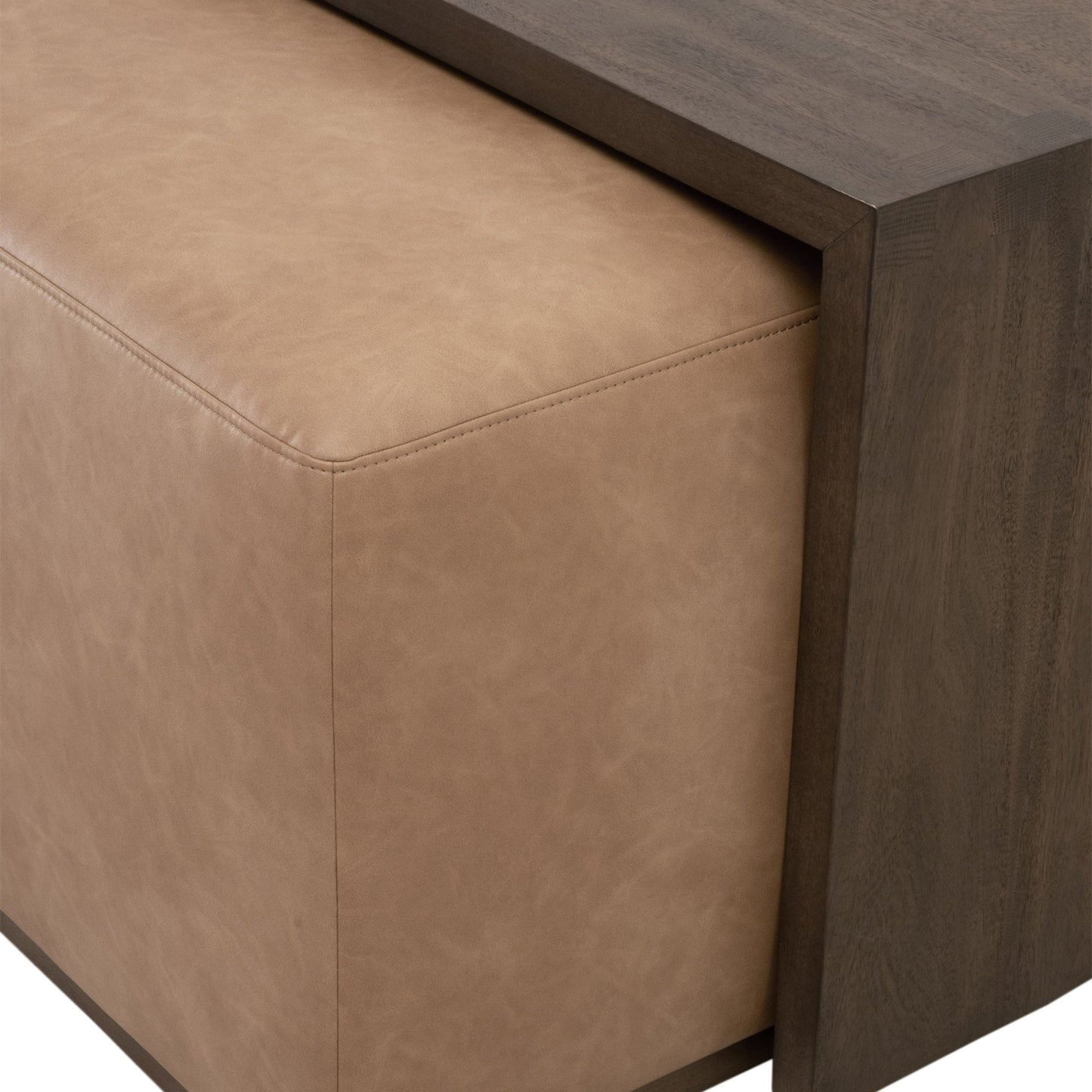 Table basse rembourrée à queue d'aronde