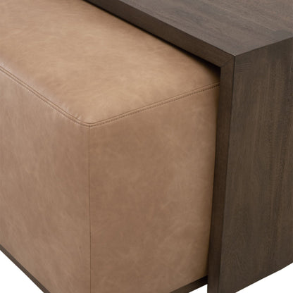 Table basse rembourrée à queue d'aronde