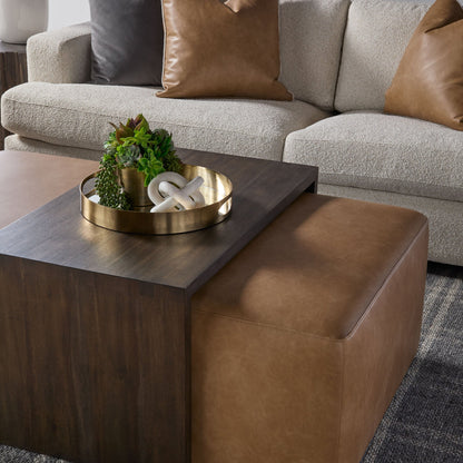 Table basse rembourrée à queue d'aronde