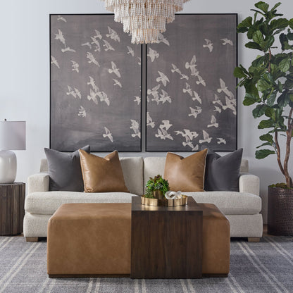 Table basse rembourrée à queue d'aronde