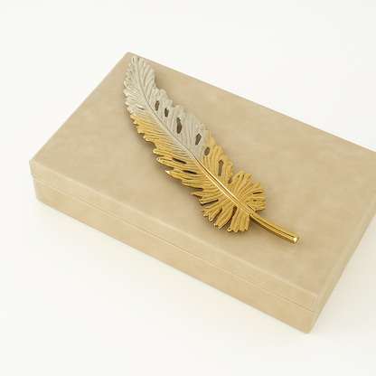 Boîte décorative Hayles – Similicuir avec accent tissé, 16