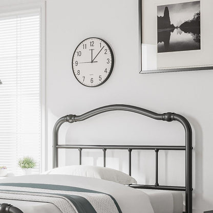 Cadre de lit en métal robuste de 14 pouces de haut avec style vintage, supporte jusqu'à 2500 lb, assemblage facile et sans grincement