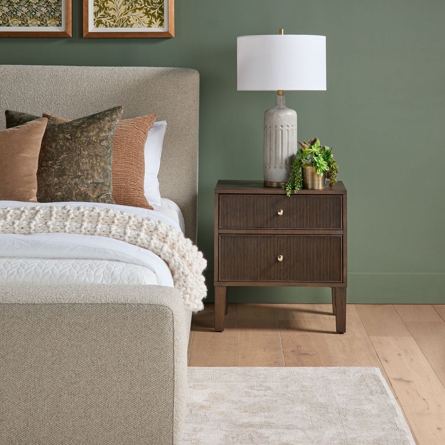 Table de chevet à 2 tiroirs Highland