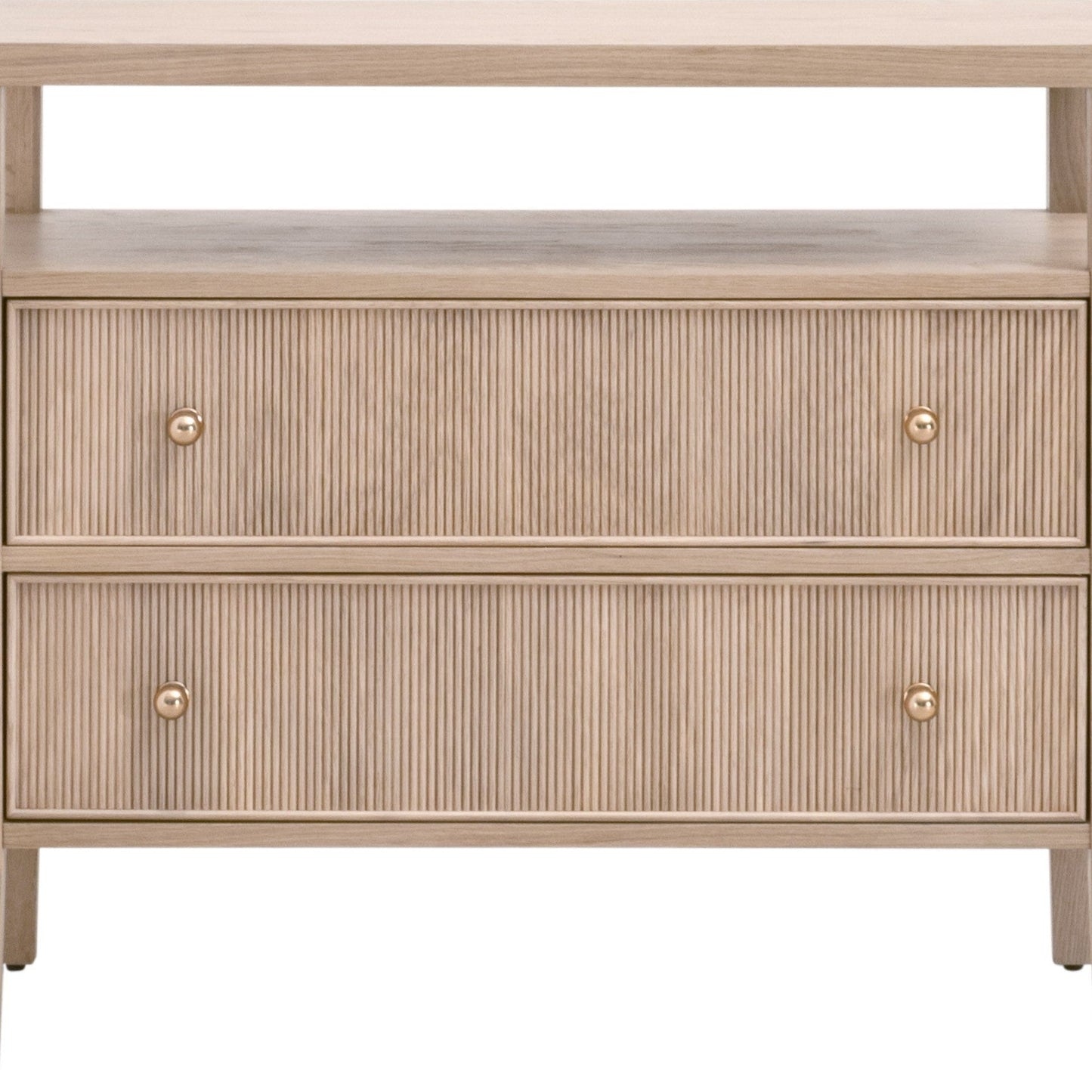 Table de chevet à 2 tiroirs avec étagère ouverte Highland