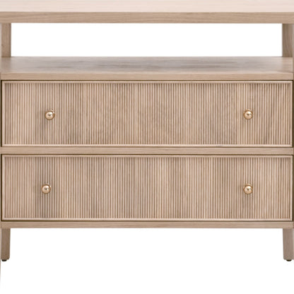 Table de chevet à 2 tiroirs avec étagère ouverte Highland