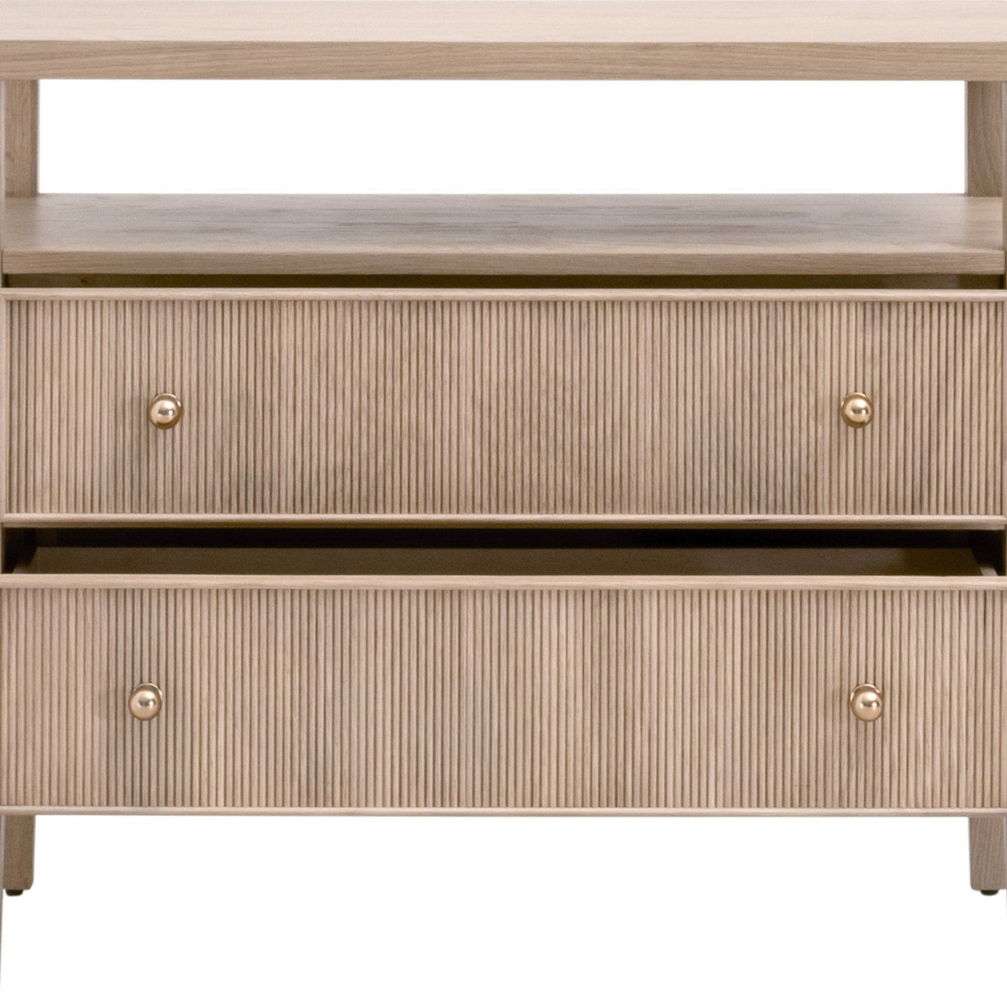 Table de chevet à 2 tiroirs avec étagère ouverte Highland