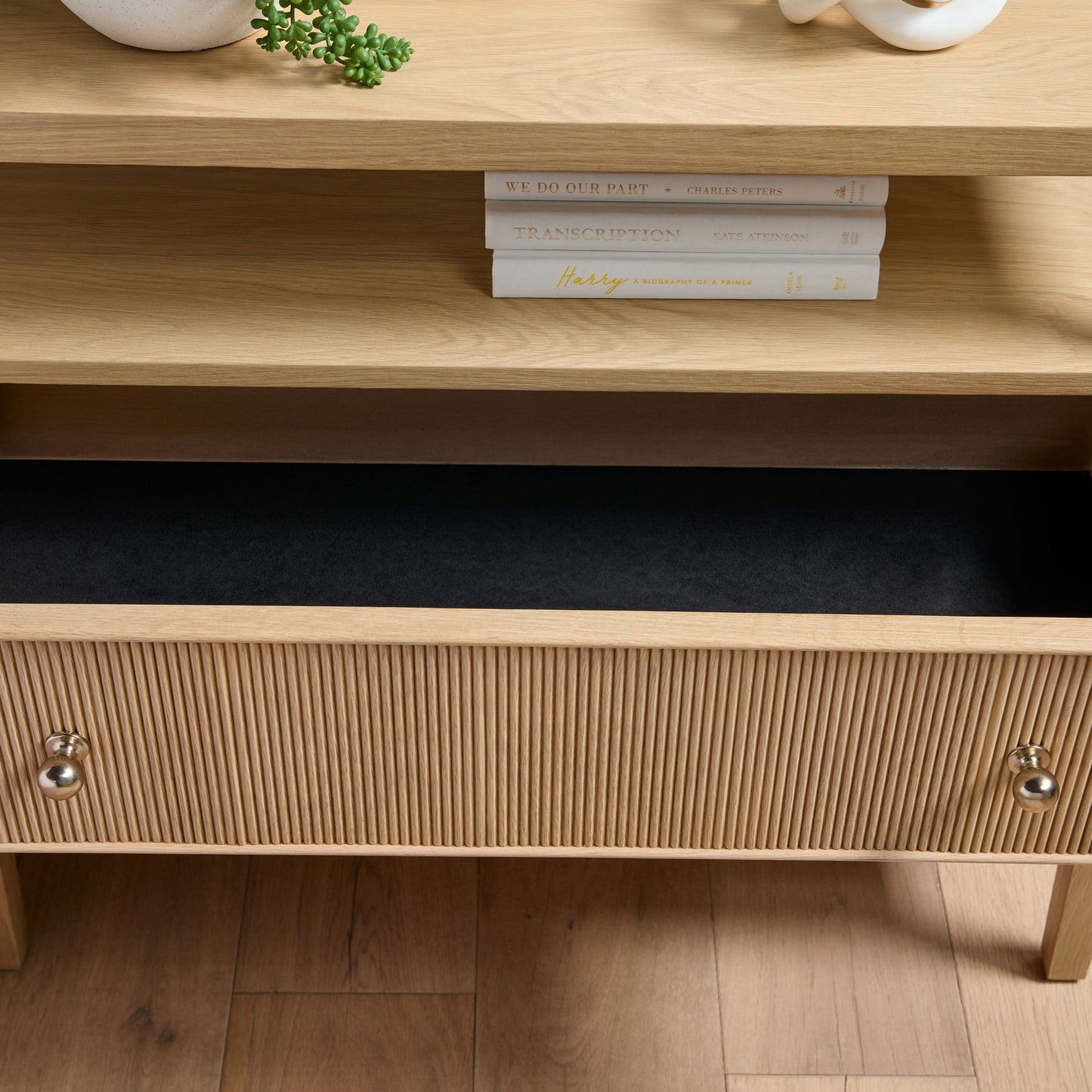 Table de chevet à 2 tiroirs avec étagère ouverte Highland