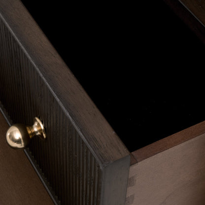 Table de chevet à 2 tiroirs avec étagère ouverte Highland