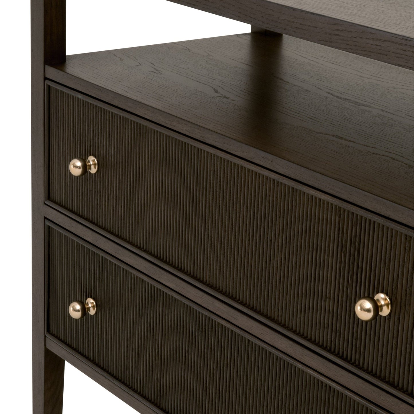 Table de chevet à 2 tiroirs avec étagère ouverte Highland