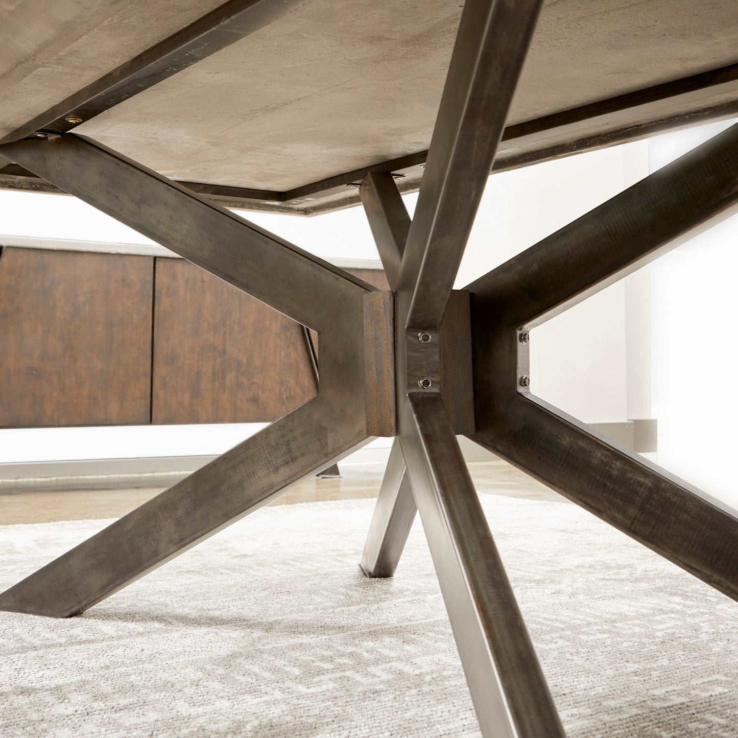 Table à manger rectangulaire industrielle