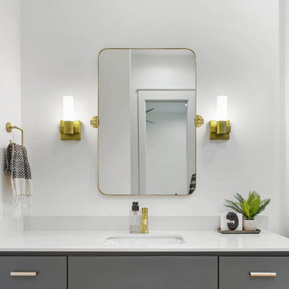 Miroir mural rectangulaire pivotant et inclinable en métal TEHOME Jonathan