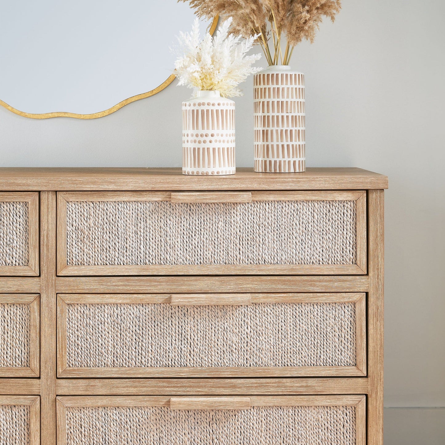 Commode double malaise à 6 tiroirs