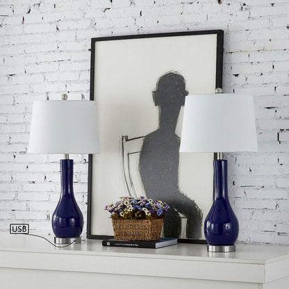 Ensemble de lampes de table en céramique 28,5 avec USB (lot de 2)