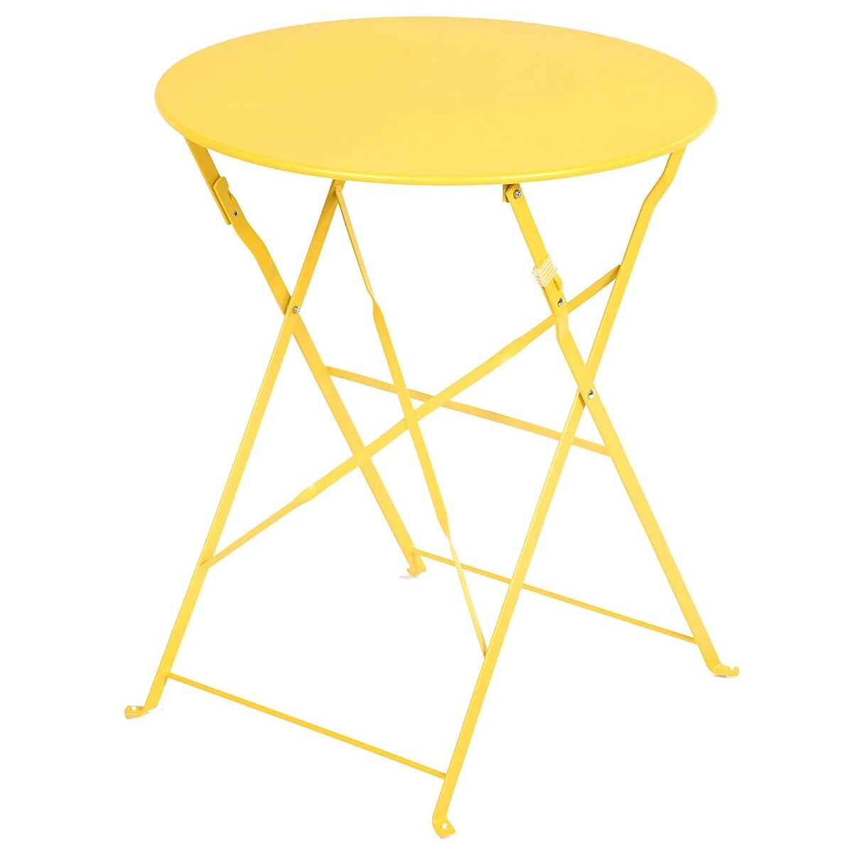 Ensemble bistrot pliant en métal 3 pièces, résistant aux intempéries, pour l'extérieur et l'intérieur, idéal pour la terrasse, la cour et le jardin.