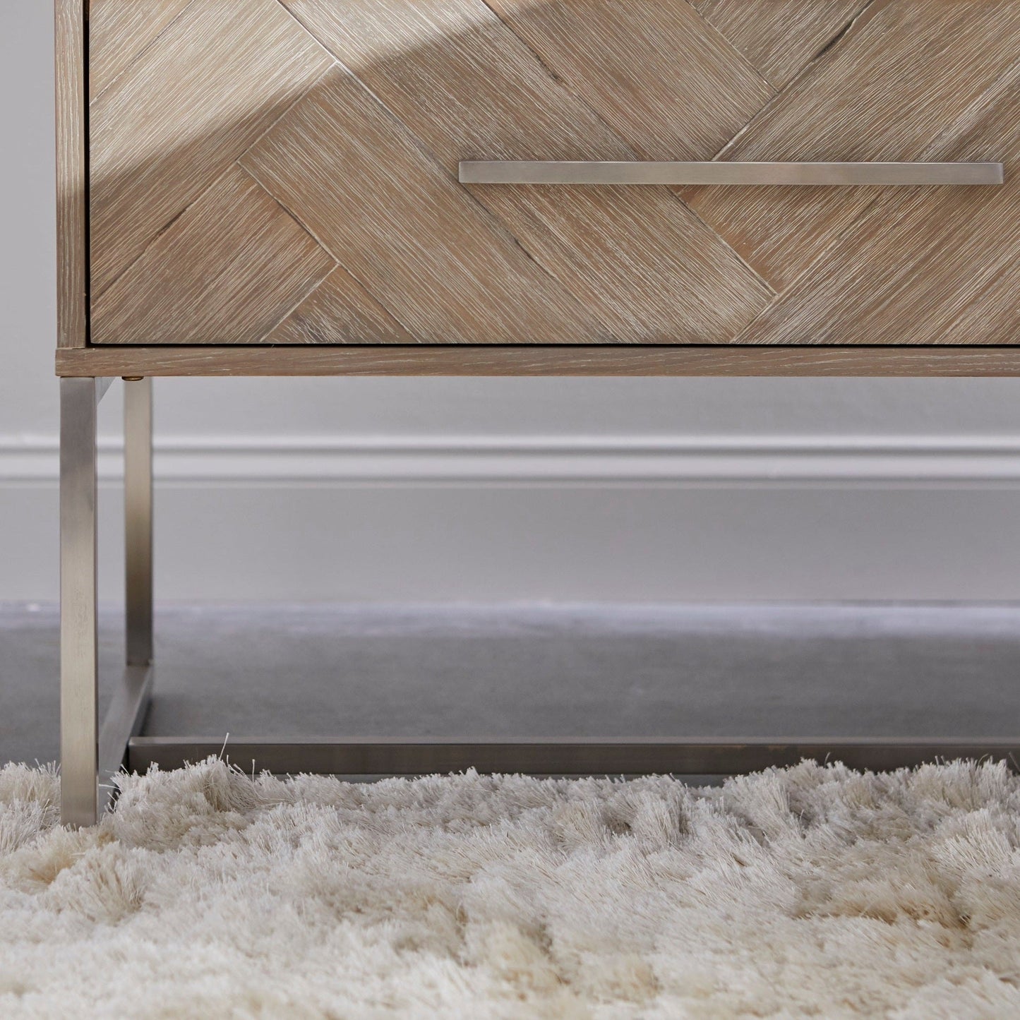 Table de chevet à 2 tiroirs en mosaïque