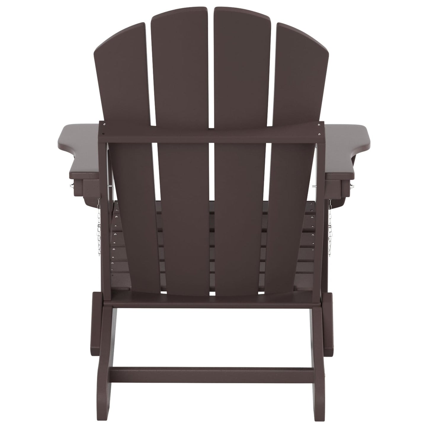 Chaise Adirondack pliable Polytrends Laguna en PEHD pour terrasse extérieure toutes saisons avec pouf (ensemble 2 pièces)