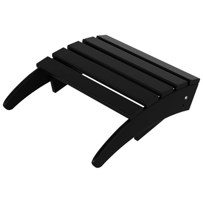 Chaise Adirondack pliable Polytrends Laguna en PEHD pour terrasse extérieure toutes saisons avec pouf (ensemble 2 pièces)