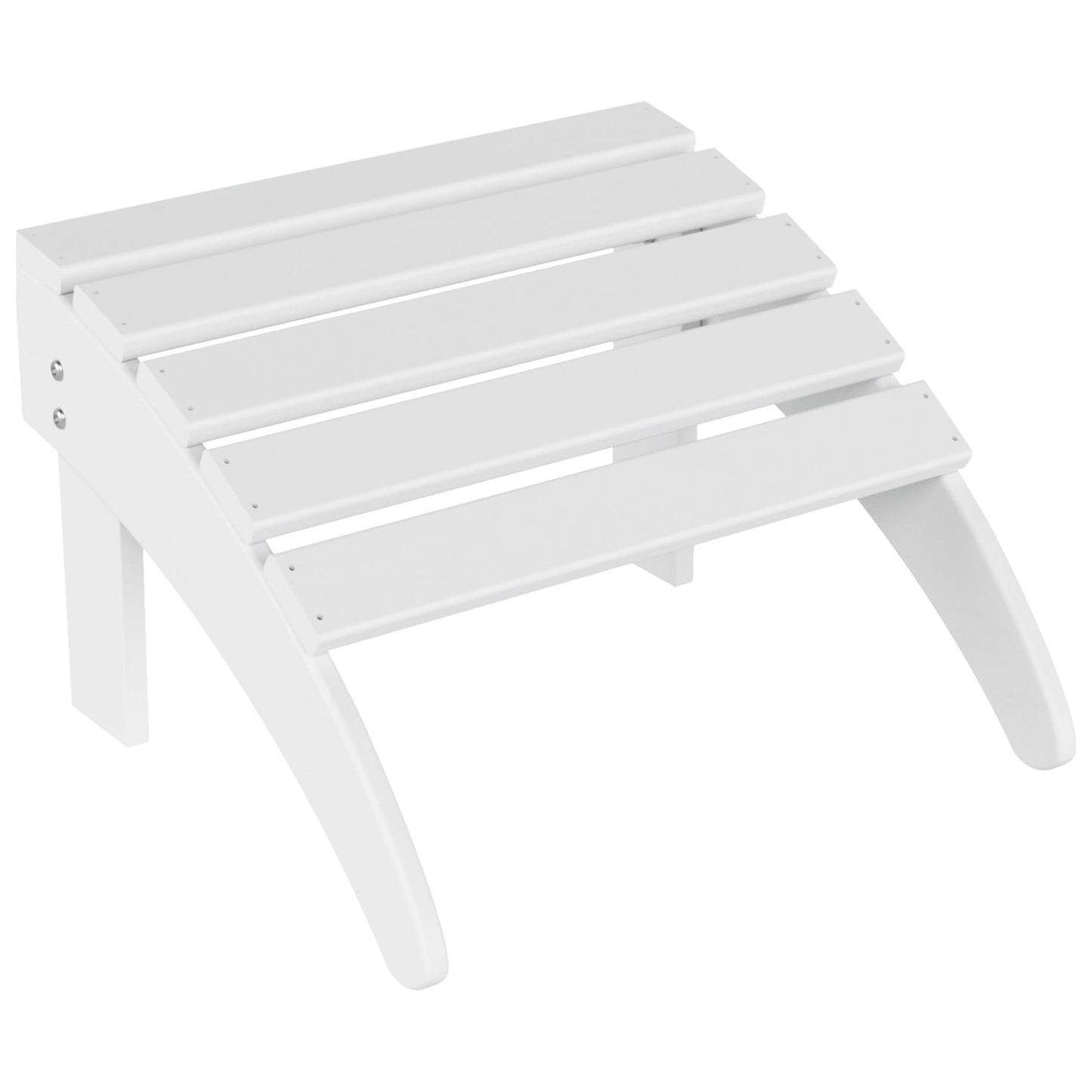 Chaise Adirondack pliable Polytrends Laguna en PEHD pour terrasse extérieure toutes saisons avec pouf (ensemble 2 pièces)