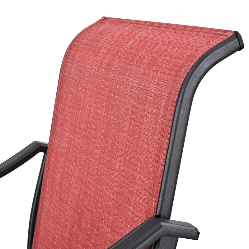 Chaise de bar pivotante à dossier haut en métal pour patio Festival (lot de 2)