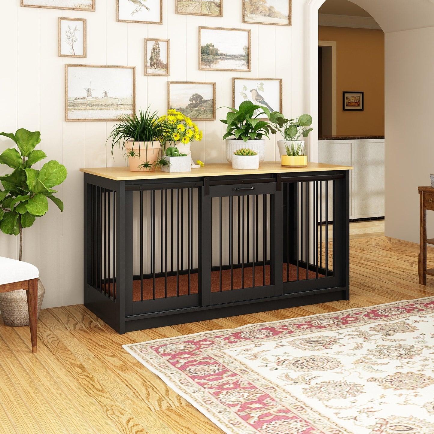 Cage pour chien élégante et robuste avec renfort en tube de fer