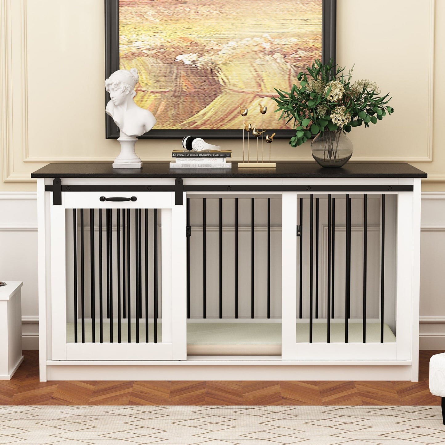 Cage pour chien élégante et robuste avec renfort en tube de fer