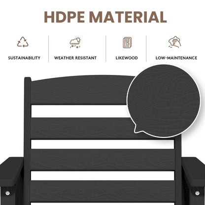 Ensemble de 3 chaises hautes Adirondack en plastique pour patio