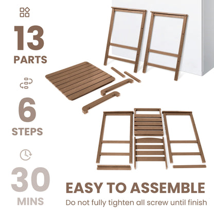 Ensemble de 3 chaises hautes Adirondack en plastique pour patio