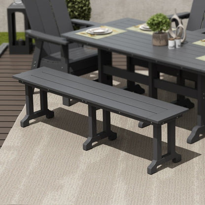 Banc de terrasse extérieur Polytrends Laguna en PEHD toutes saisons 65