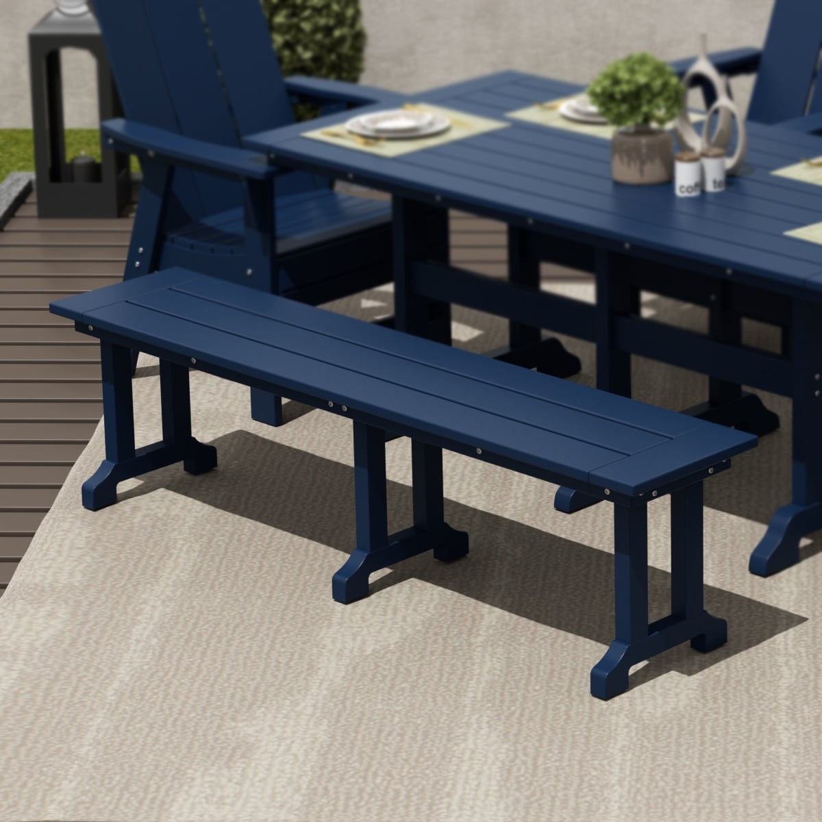 Banc de terrasse extérieur Polytrends Laguna en PEHD toutes saisons 65