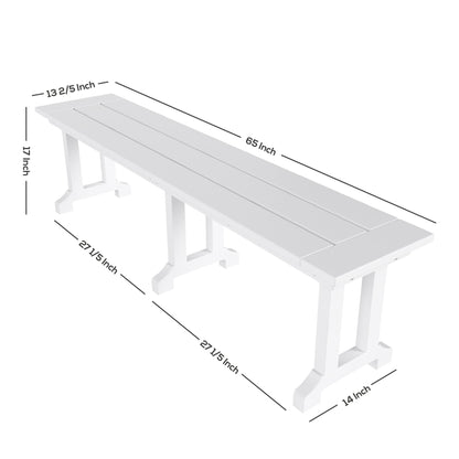 Banc de terrasse extérieur Polytrends Laguna en PEHD toutes saisons 65
