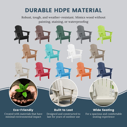 Chaises pliantes Adirondack Polytrends Laguna résistantes aux intempéries (lot de 4)