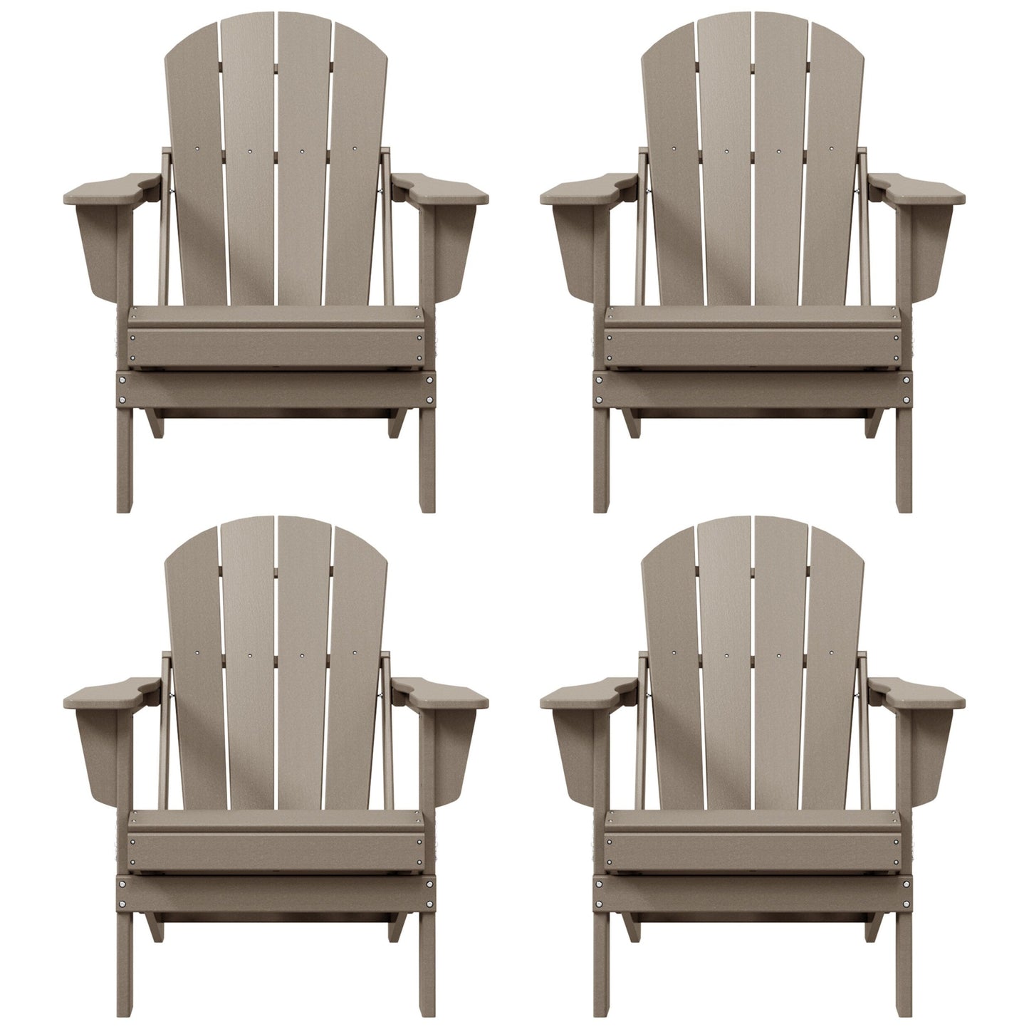 Chaises pliantes Adirondack Polytrends Laguna résistantes aux intempéries (lot de 4)
