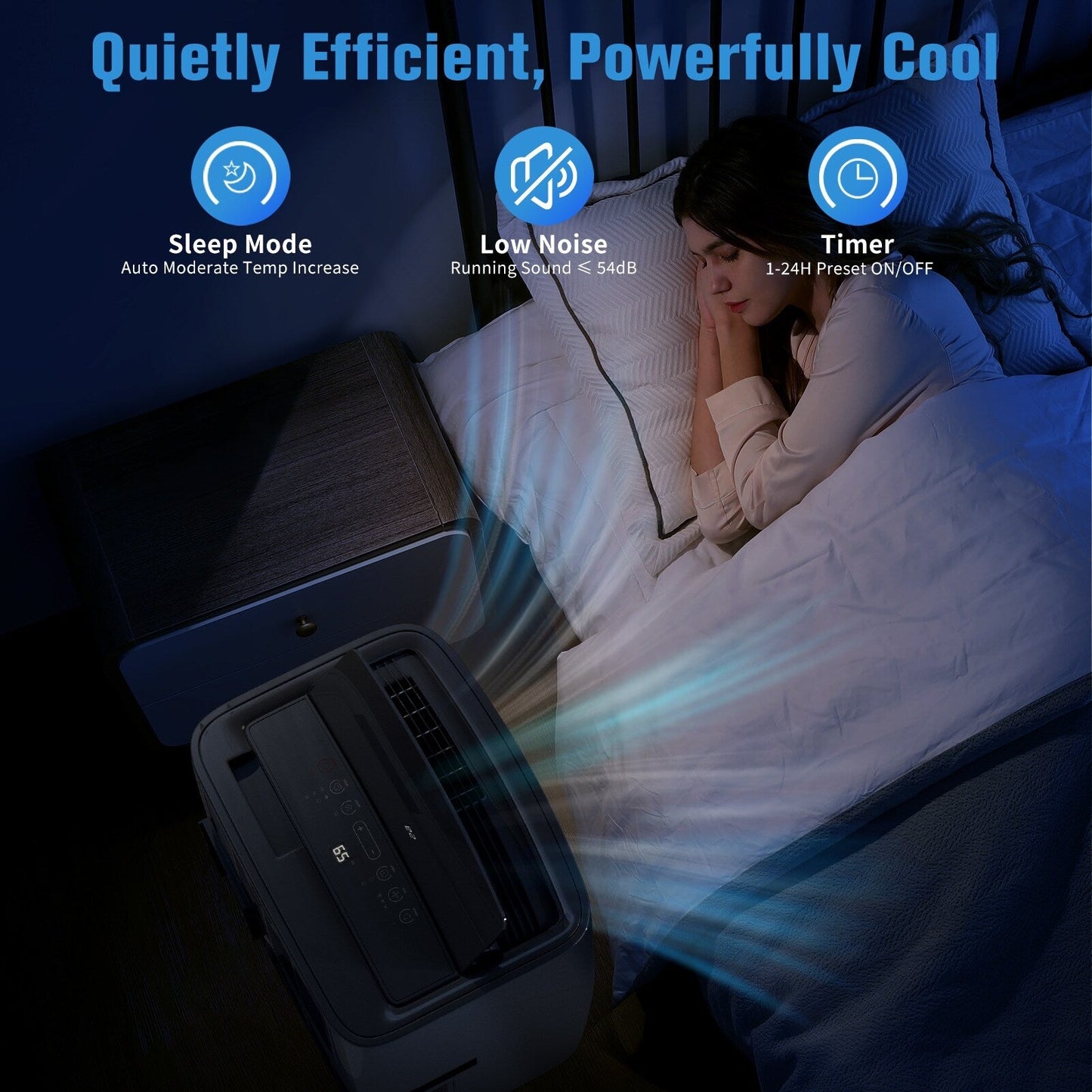 Climatiseur portatif avec chauffage – 12 000 BTU de refroidissement et 10 000 BTU de chauffage pour pièces jusqu'à 700 pi²