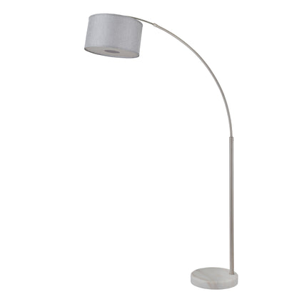 Lampadaire arqué réglable en acier Q-Max 81 avec abat-jour extra large et base en marbre