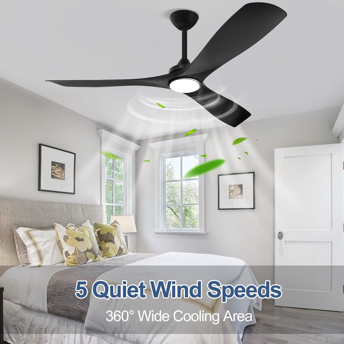 Ventilateur de plafond à distance avec lumières encastrées