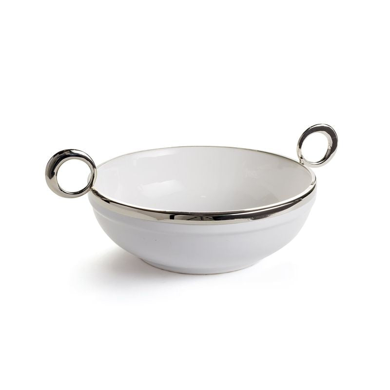 Bol en céramique Ruby – Blanc et argent