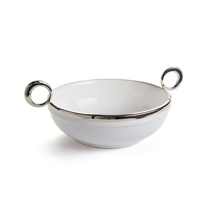 Bol en céramique Ruby – Blanc et argent