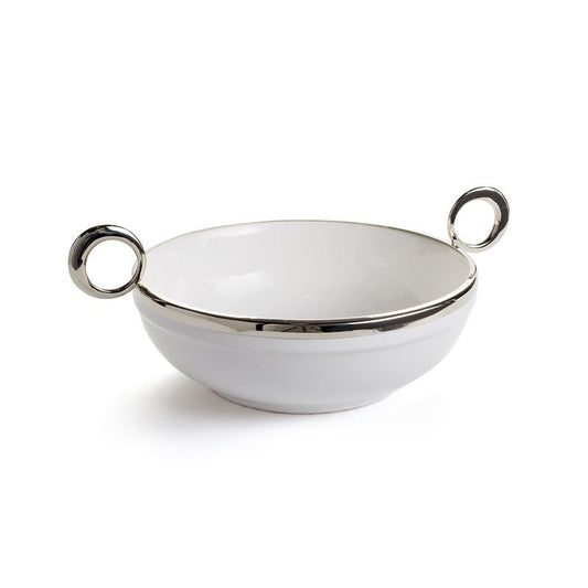 Bol en céramique Ruby – Blanc et argent