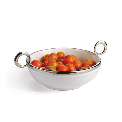 Bol en céramique Ruby – Blanc et argent