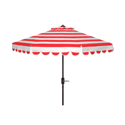 Parapluie à manivelle rayé SAFAVIEH Nargiz de 2,7 m, à motif festonné